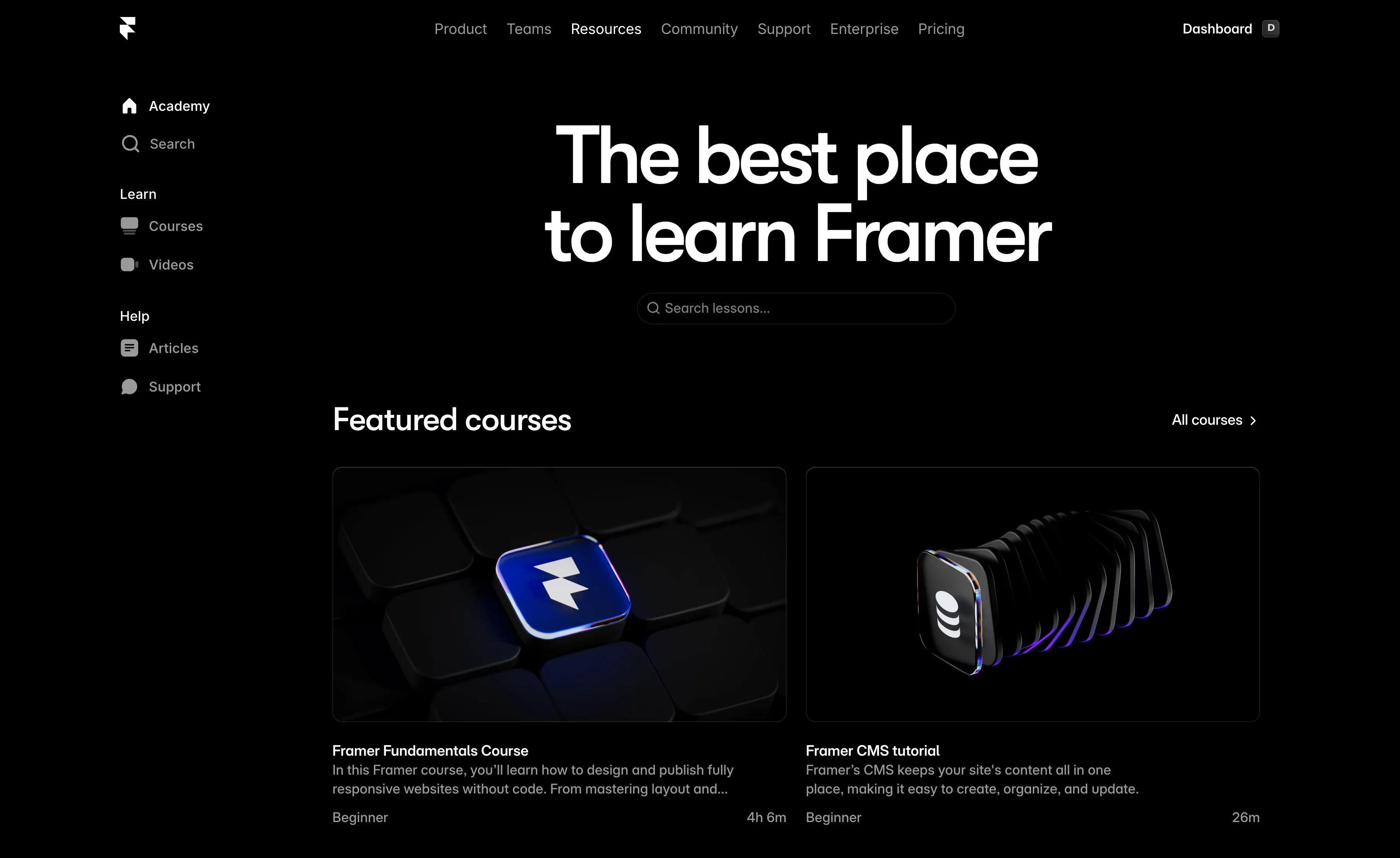 Framer Academy Page
